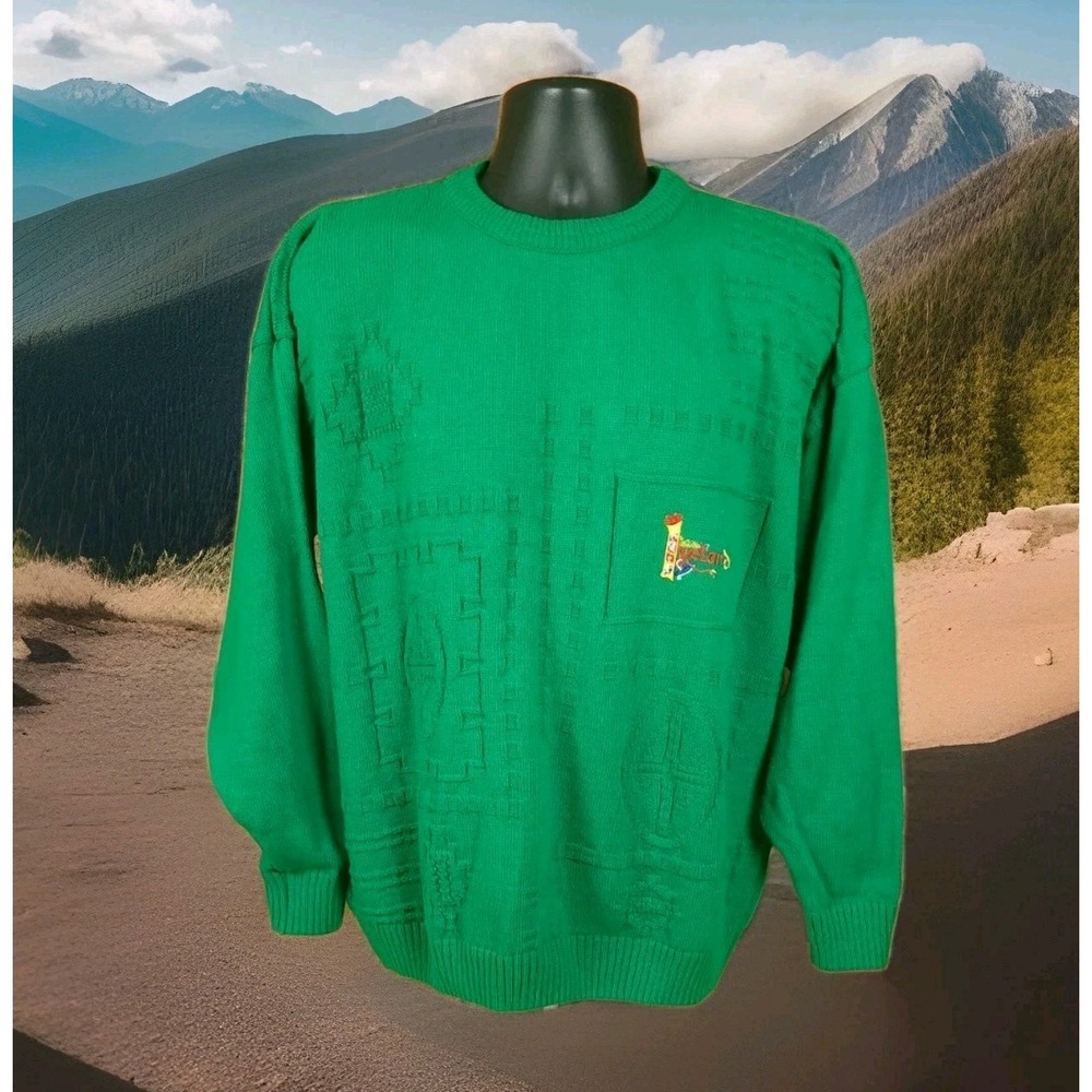 Blarney‎ Castle Designs Ireland Crewneck Knit Green Mens Size Large Sweater